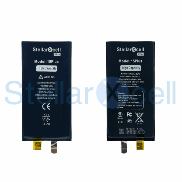 Second image of StellarXcell-Ultra Battery Cell Super Capacity for IPhone 15 Plus