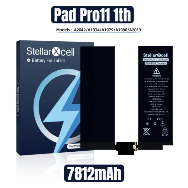 StellarXcell PAD Battery For IPad Pro11 1th/A2042/A1934/A1979/A1980/A2013