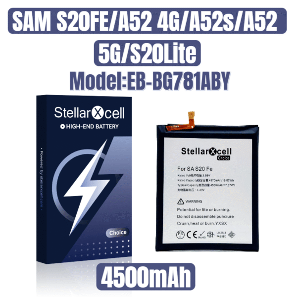 StellarXcell Choice Battery For Samsung S20FE / A52 4G /A52S / A52 5G / S20 LITE  EB-BG781ABY