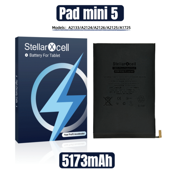 StellarXcell Tablet Battery For iPad Mini5 / A2133 / A2124 / A2126 / A2125 / A1725