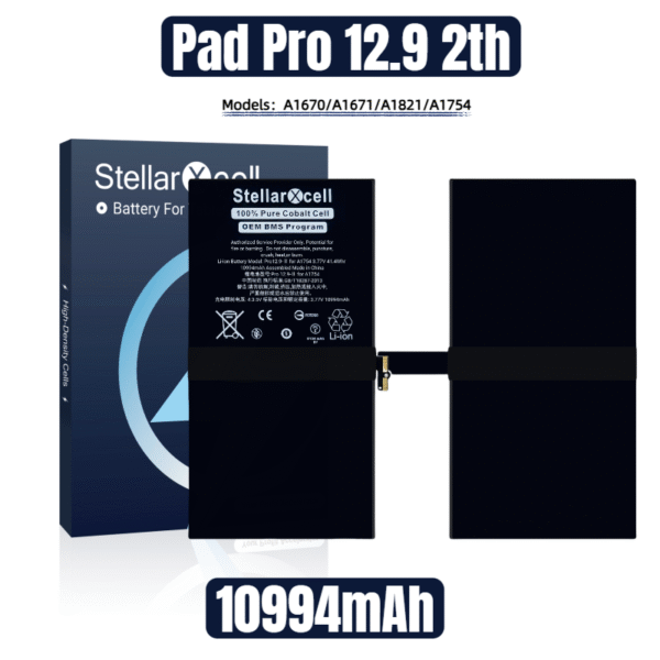 StellarXcell Tablet Battery For iPad  Pro 12.9 2th / A1670 / A1671 / A1821 / A1754